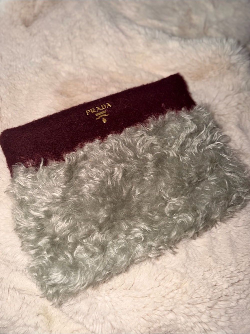 Prada Faux Fur Agugliato Clutch